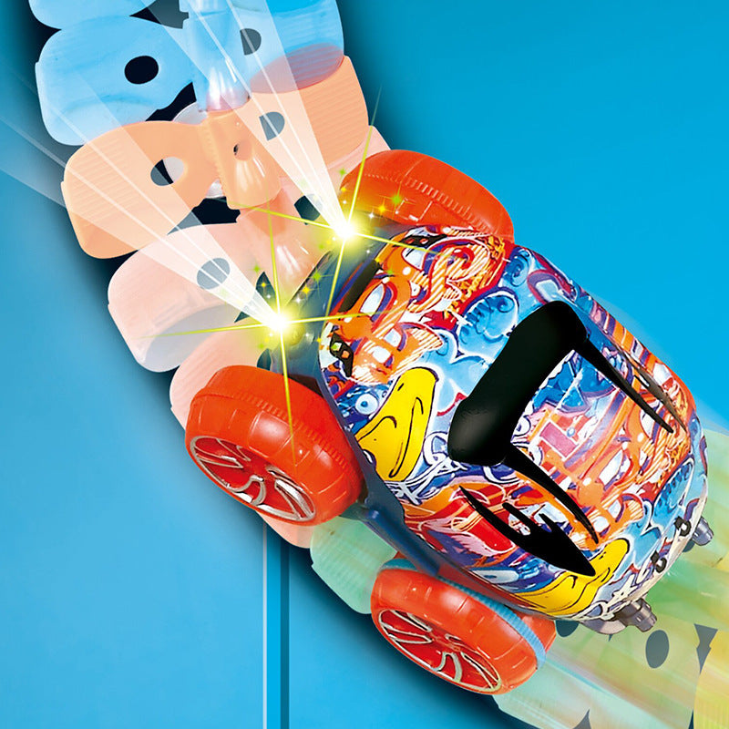 360° Rotating LED Car with Suction Cup & Flexible Rainbow Tracks（without batteries）