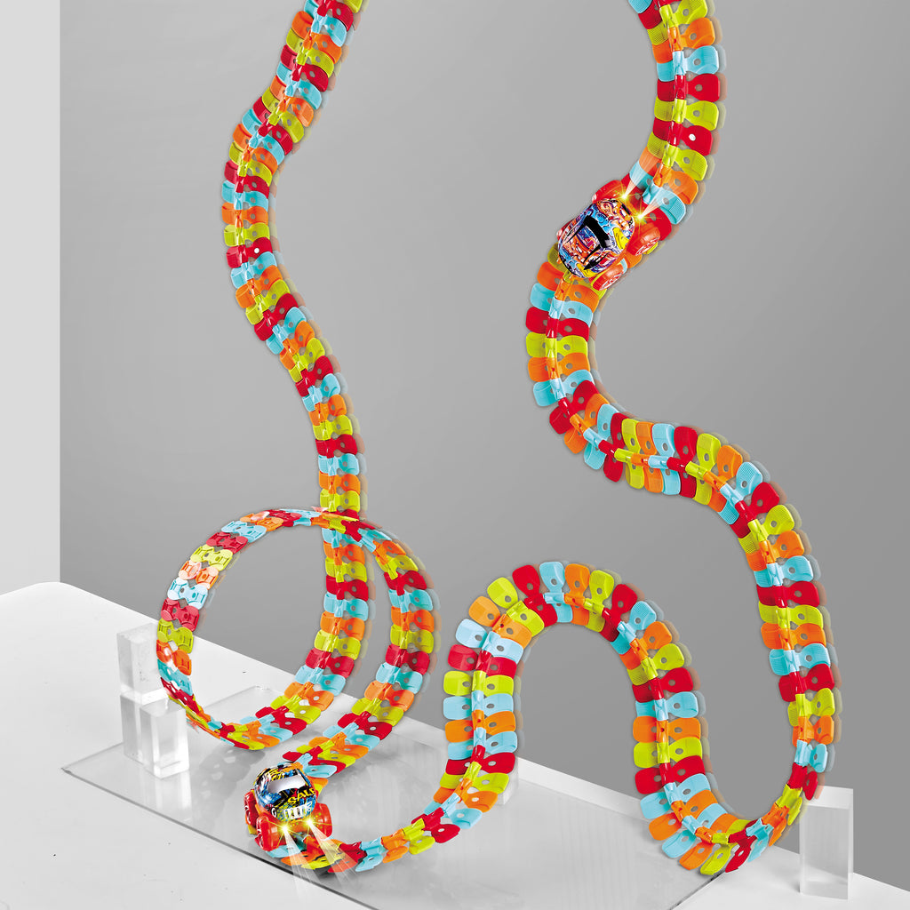 360° Rotating LED Car with Suction Cup & Flexible Rainbow Tracks（without batteries）